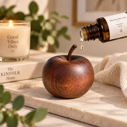 Wooden Apple Aroma Diffuser | Natural Fragrance Decor for Home, Office & Bedroom
