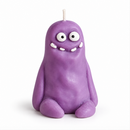 Purple Surprised Monster Scented Candle – Velvet Rose & Ebony Decorative Candle for Home Decor & Gifts