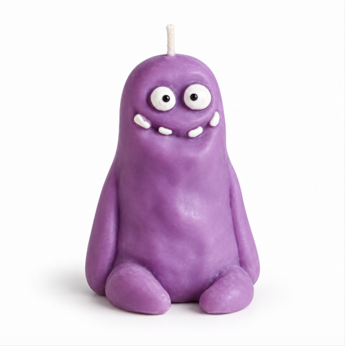 Purple Surprised Monster Scented Candle – Velvet Rose & Ebony Decorative Candle for Home Decor & Gifts