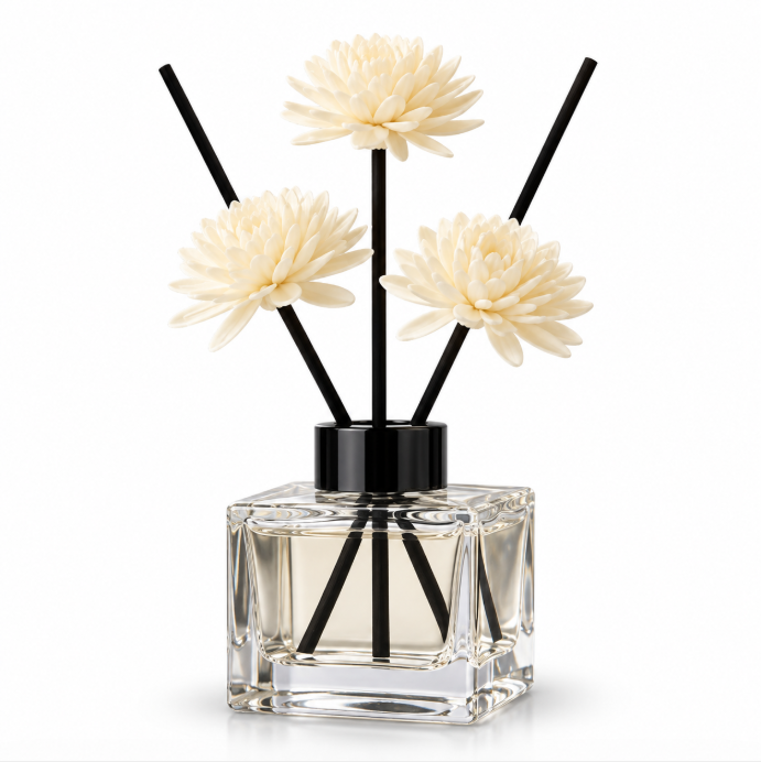 Floral Reed Diffuser with Decorative Flower Sticks – Elegant Flameless Home Fragrance for Bedroom, Bathroom & Living Room