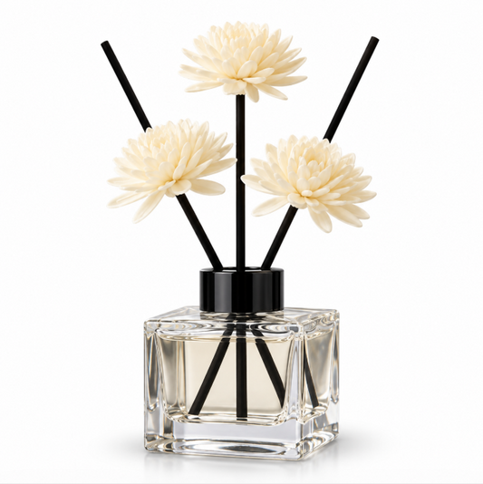 Floral Reed Diffuser with Decorative Flower Sticks – Elegant Flameless Home Fragrance for Bedroom, Bathroom & Living Room
