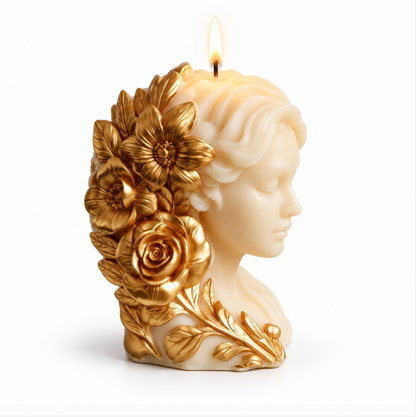 Meditation Goddess Scented Candle – Elegant Floral Bust Candle for Mindfulness, Relaxation, Yoga & Zen Home Décor