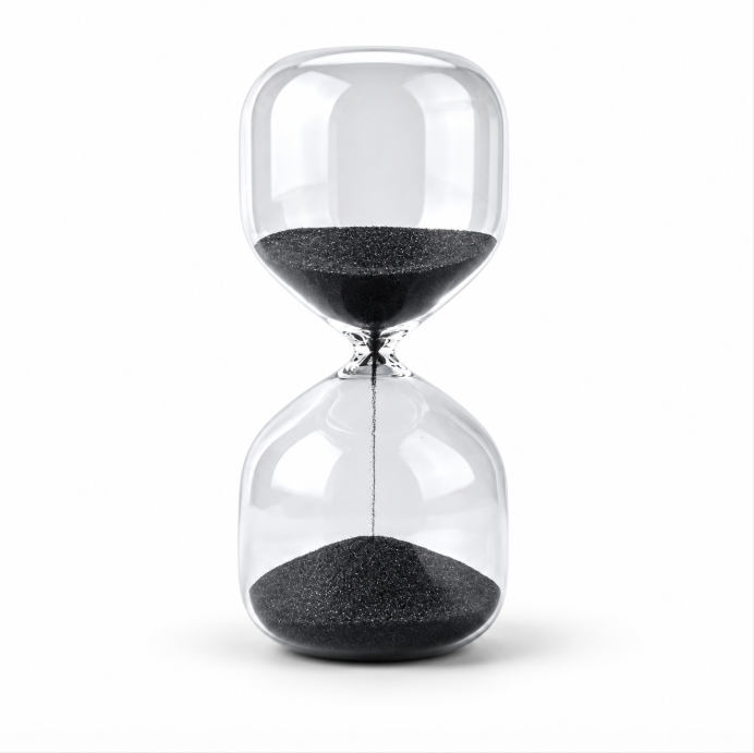 Meditation Hourglass Timer – Minimalist Black Sand Glass for Mindfulness, Breathing, Yoga & Zen Relaxation