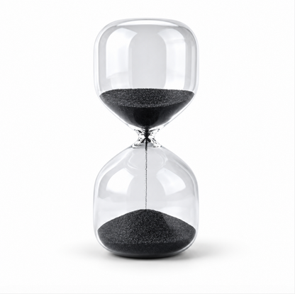 Meditation Hourglass Timer – Minimalist Black Sand Glass for Mindfulness, Breathing, Yoga & Zen Relaxation