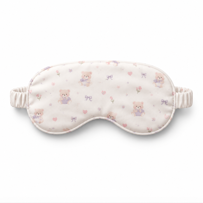 Cute Teddy Bear Cooling Silk Sleep Mask