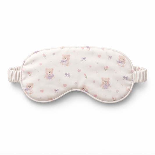 Cute Teddy Bear Cooling Silk Sleep Mask