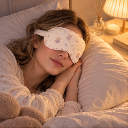 Cute Teddy Bear Cooling Silk Sleep Mask